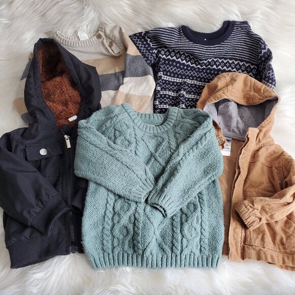 H&M/Little Dad/Shien Kids Sweater/Jacket Bundle SZ 12M - Picture 1 of 12